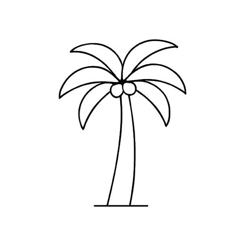 Tranh tô màu cây dừa cho bé 2025 – Tải PDF miễn phí