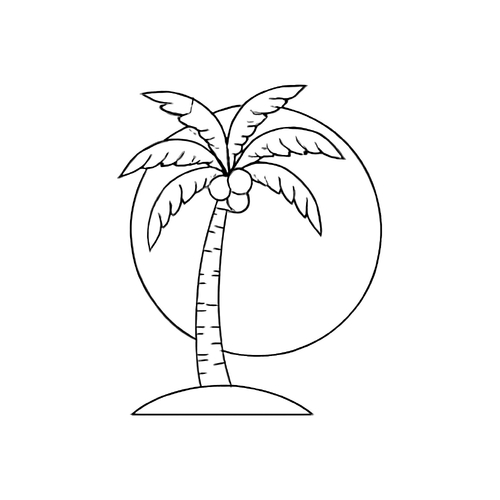 Tranh tô màu cây dừa cho bé 2025 – Tải PDF miễn phí