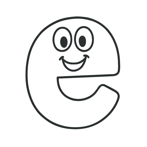 Tranh tô màu chữ e cho bé 2025 - Tải PDF miễn phí