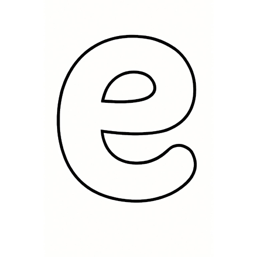 Tranh tô màu chữ e cho bé 2025 - Tải PDF miễn phí