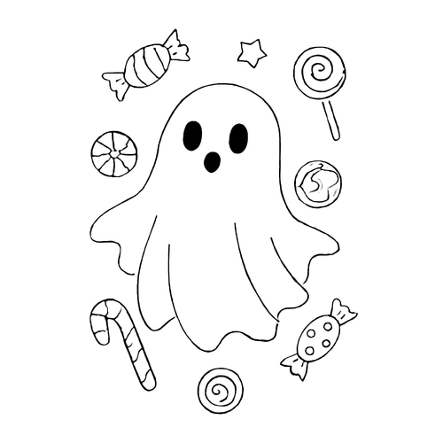 Tranh tô màu con ma Halloween cho bé 2025 – Tải PDF