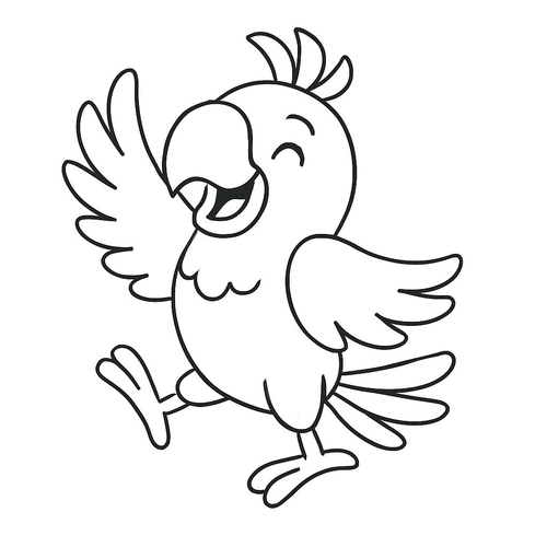 Tranh tô màu con vẹt cho bé 2025 – Tải PDF miễn phí