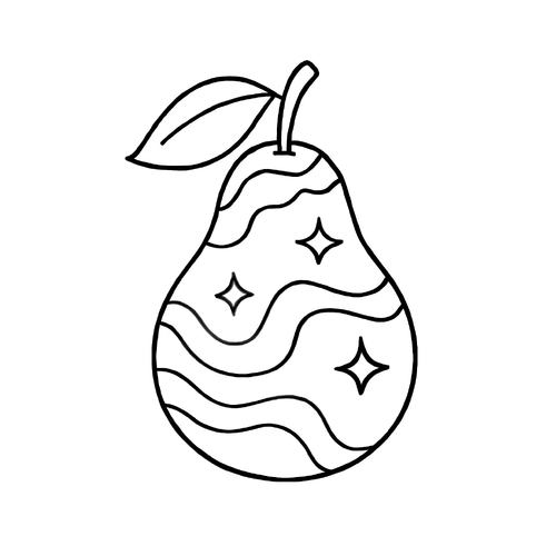 Tô màu quả lê cho bé 2025 - Hình PDF sinh động