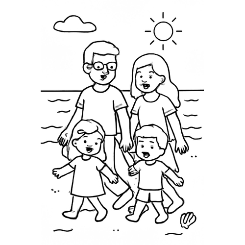 32+ Tranh tô màu Gia đình hạnh phúc cho bé