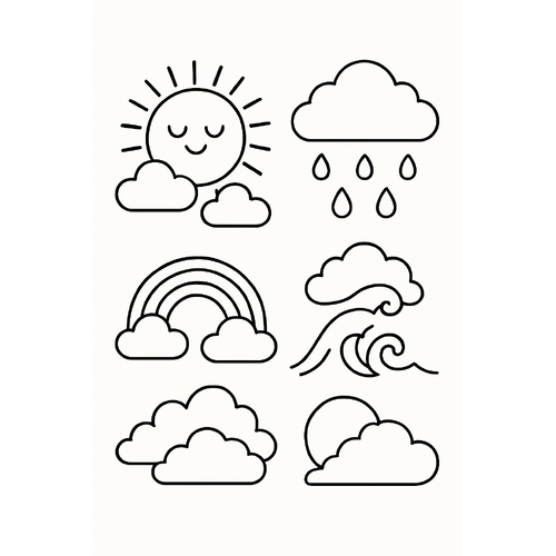 Tranh tô màu hiện tượng tự nhiên cho bé 2025 - Sáng tạo và học hỏi