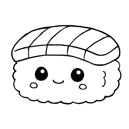 Tô màu sushi cho bé 2025 - Hình tô màu PDF