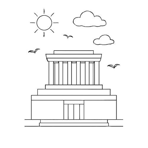 Tranh rỗng tô màu Lăng Bác Hồ cho bé đẹp 2025