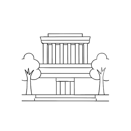 Tranh rỗng tô màu Lăng Bác Hồ cho bé đẹp 2025