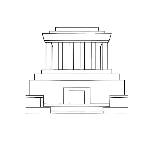 Tranh rỗng tô màu Lăng Bác Hồ cho bé đẹp 2025