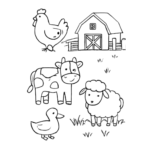 Hình ảnh con vật cho bé tô màu dễ thương 2025