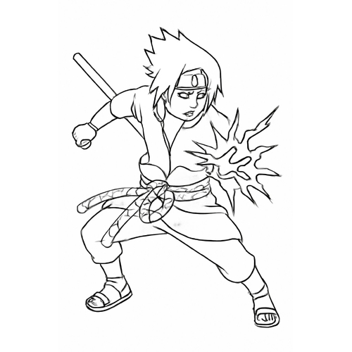 Tranh tô màu Sasuke cho bé 2025 – Tải PDF miễn phí