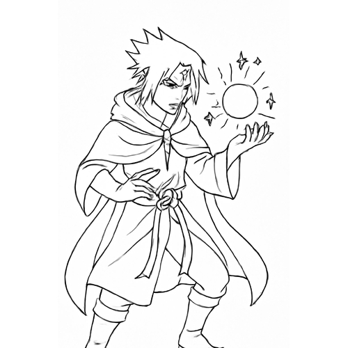 Tranh tô màu Sasuke cho bé 2025 – Tải PDF miễn phí