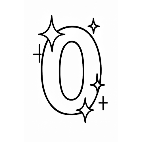 Tô màu số 0 cho bé 2025 - Hình tô màu PDF