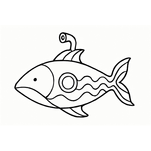 Tranh tô màu tàu ngầm cho bé 2025 -  miễn phí