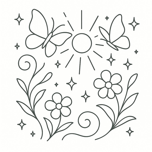 Tranh tô màu thiệp 8/3 cho bé 2025 – Tải PDF miễn phí