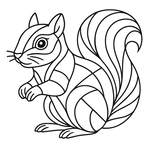 Tô màu con sóc cho bé 2025 – Hình tô màu dễ thương