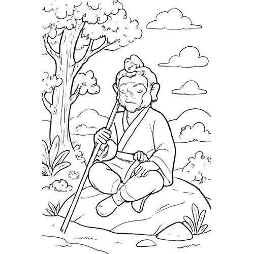 Tô màu Tôn Ngộ Không cho bé 2025 - Hình tô màu đẹp