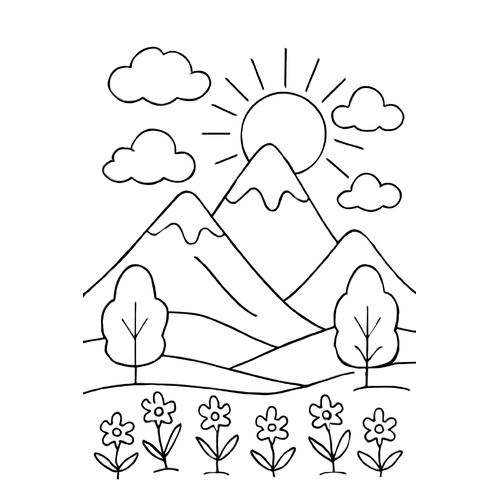 Tranh tô màu rau muống cho bé 2025