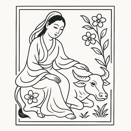 Tranh tô màu tranh Đông Hồ cho bé đẹp nhất 2025