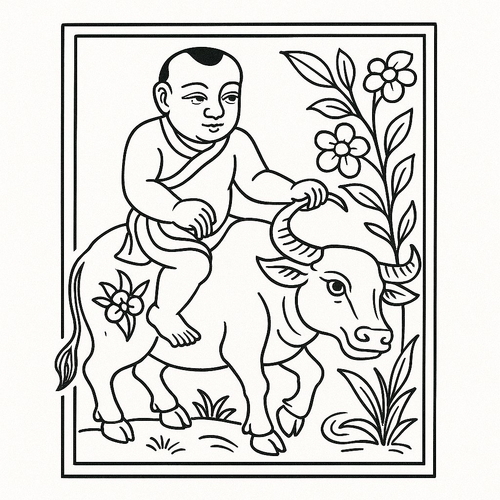 Tranh tô màu tranh Đông Hồ cho bé đẹp nhất 2025