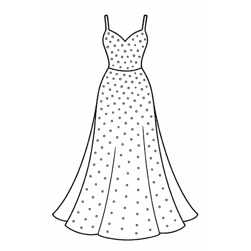 Tranh tô màu váy dạ hội cho bé 2025 - Sáng tạo và vui nhộn