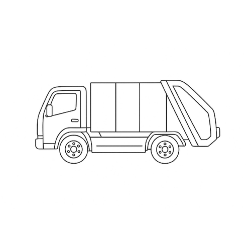 Tô màu xe chở rác cho bé 2025 - Hình tô màu PDF