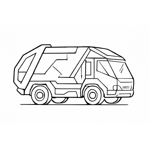 Tô màu xe chở rác cho bé 2025 - Hình tô màu PDF