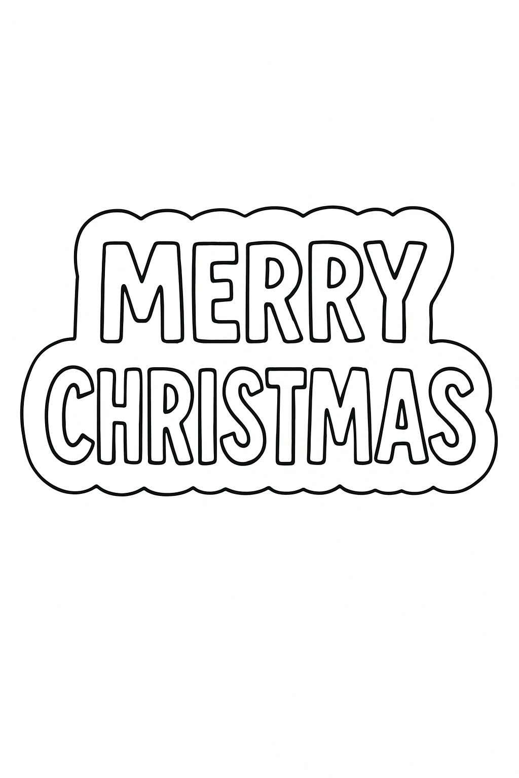 Tranh tô màu chữ Merry Christmas cho bé 2025 