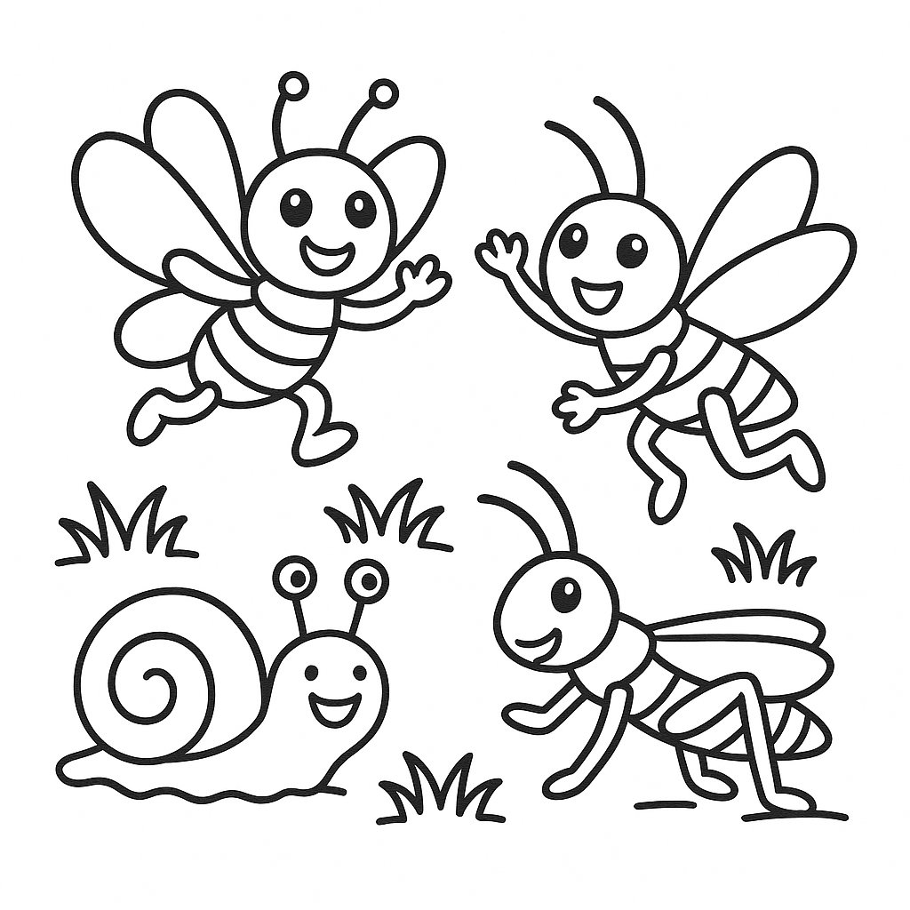 Tranh tô màu côn trùng 2025 – PDF cho bé