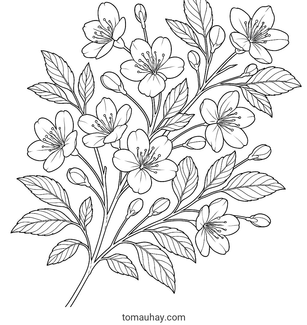 Tranh tô màu hoa phượng cho bé đẹp sáng tạo 2026 - Phong cách chi tiết