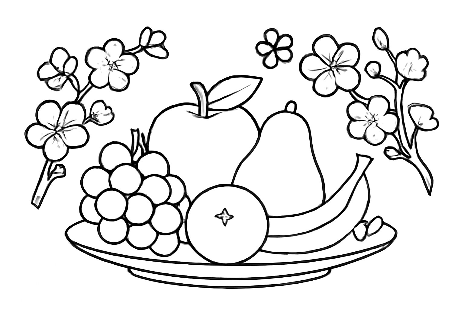 Tranh tô màu mâm ngũ quả ngày Tết cho bé 2025 đẹp