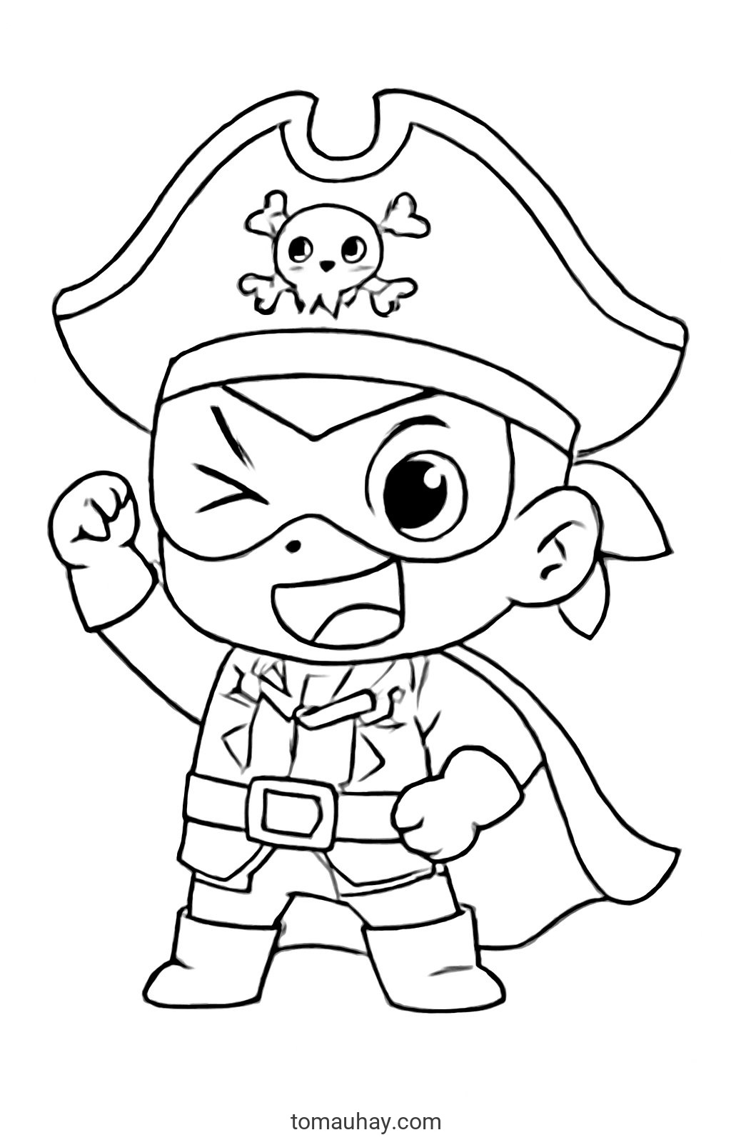 Tô màu siêu nhân hải tặc cho bé 2026 - Tranh tô màu PDF - Siêu Nhân Hải Tặc Hài Hước