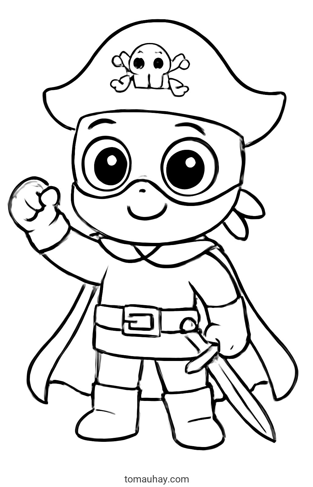 Tô màu siêu nhân hải tặc cho bé 2026 - Tranh tô màu PDF - Siêu Nhân Hải Tặc Hoạt Hình