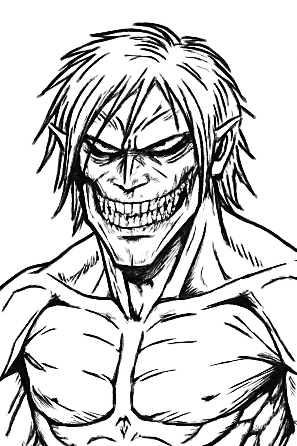 Titan manga đen trắng