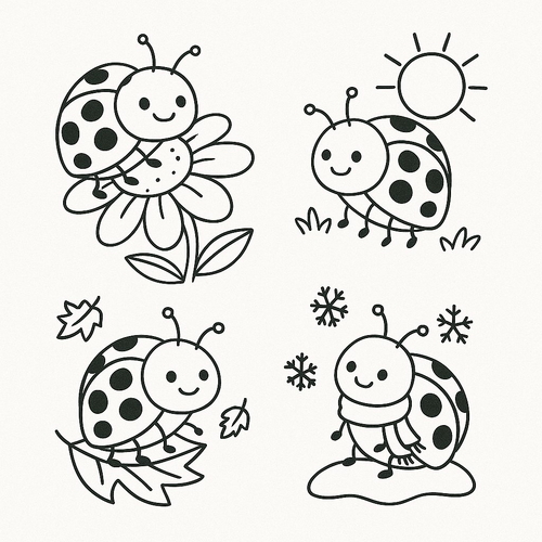 Tranh tô màu con bọ rùa 2025 – PDF cho bé