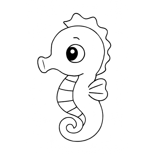 Tranh tô màu cá ngựa cho bé 2025 – Tải PDF miễn phí