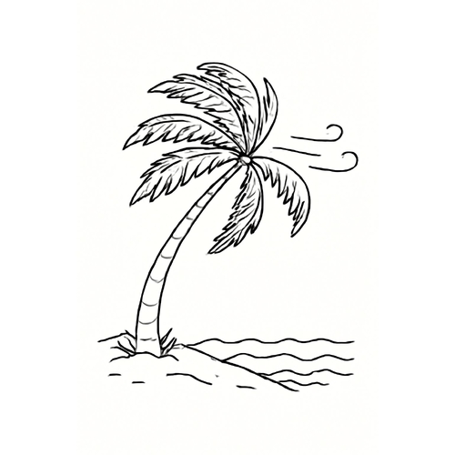 Tranh tô màu cây dừa cho bé 2025 – Tải PDF miễn phí