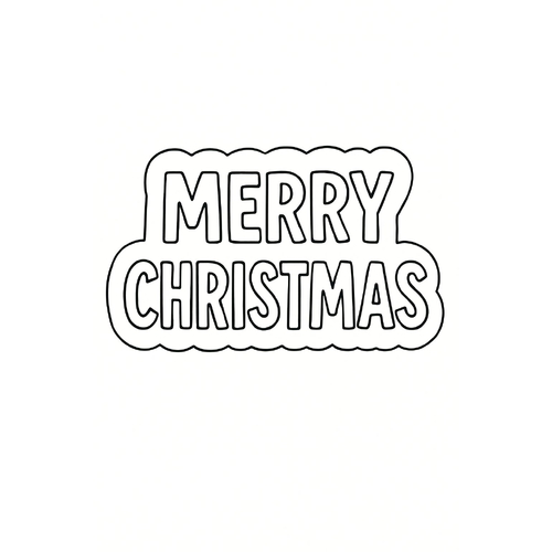 Tranh tô màu chữ Merry Christmas cho bé 2025 