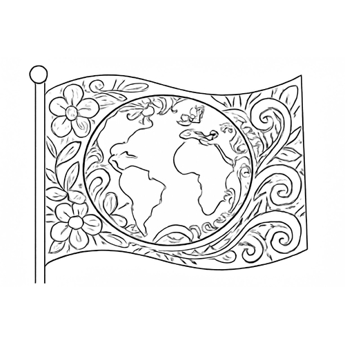 Tranh tô màu cờ các nước cho bé 2025 – Tải PDF miễn phí