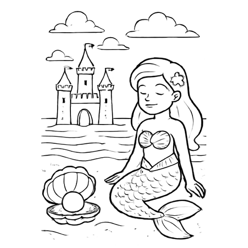 Tranh tô màu phong cảnh bãi biển cho bé 2025 đẹp