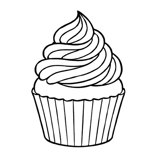 Tranh tô màu bánh cupcake cho bé 2025 