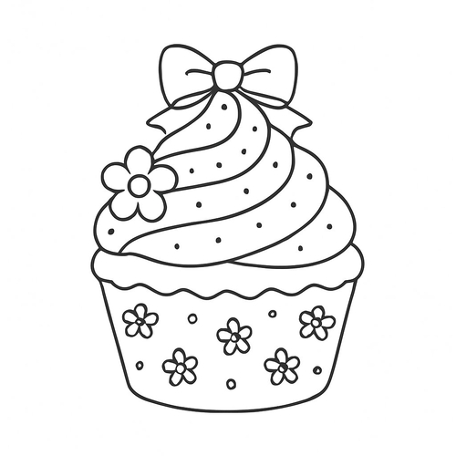 Tranh tô màu bánh cupcake cho bé 2025 