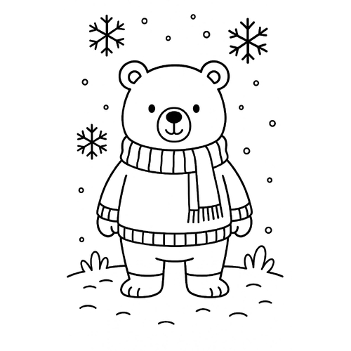 Tranh tô màu con gấu đẹp 2025 – PDF cho bé