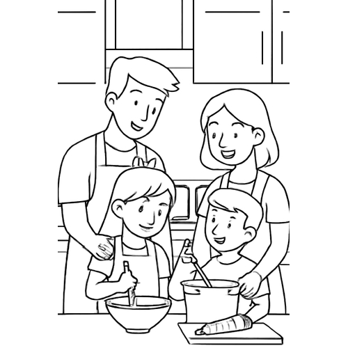 32+ Tranh tô màu Gia đình hạnh phúc cho bé