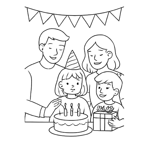 32+ Tranh tô màu Gia đình hạnh phúc cho bé