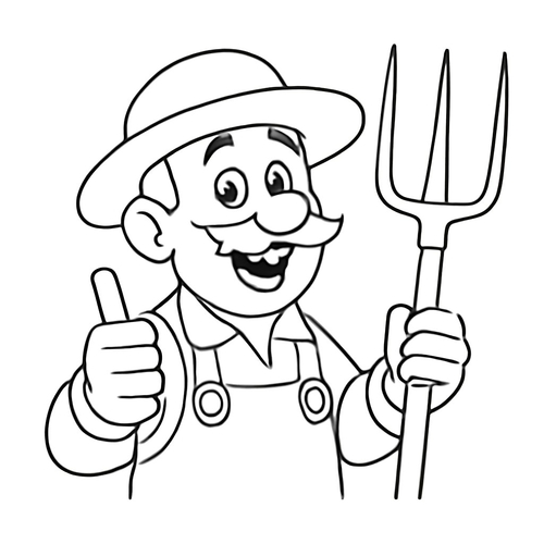 Tranh tô màu nghề nông dân cho bé 2025 đẹp dễ tải