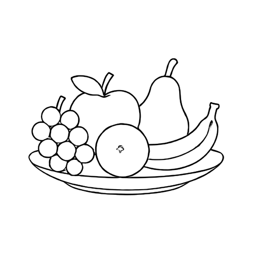 Tranh tô màu mâm ngũ quả ngày Tết cho bé 2025 đẹp