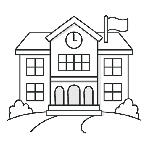 Tranh tô màu ngôi trường mầm non của bé 2025 dễ tải