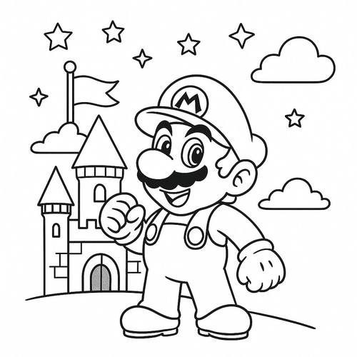 Tô màu Mario cho bé 2025 đẹp và dễ tải