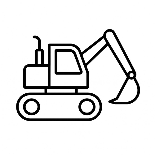 Tranh tô màu xe máy xúc cho bé 2025 - Tải PDF miễn phí